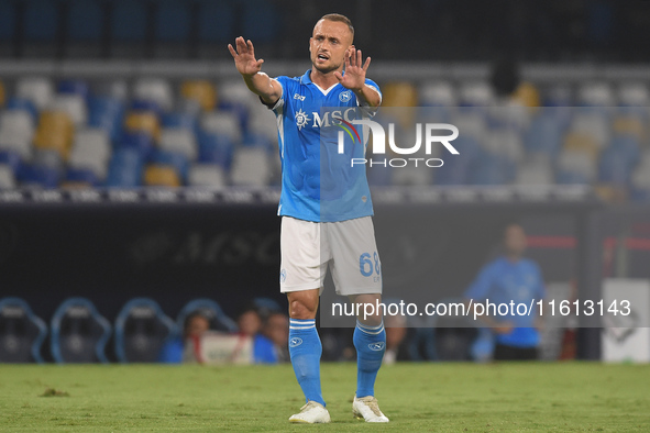 Stanislav Lobotka of SSC Napoli during the Coppa Italia match between SSC Napoli and Palermo FC at Stadio Diego Armando Maradona Naples Ital...