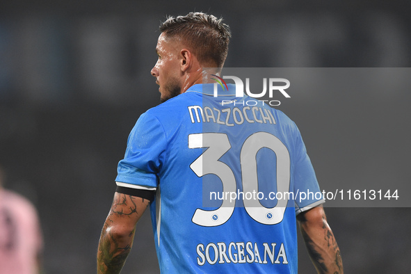 Pasquale Mazzocchi of SSC Napoli during the Coppa Italia match between SSC Napoli and Palermo FC at Stadio Diego Armando Maradona Naples Ita...