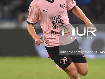 Kristoffer Lund of Palermo FC during the Coppa Italia match between SSC Napoli and Palermo FC at Stadio Diego Armando Maradona Naples Italy...