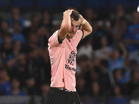 Jeremy Le Douaron of Palermo FC looks dejected during the Coppa Italia match between SSC Napoli and Palermo FC at Stadio Diego Armando Marad...