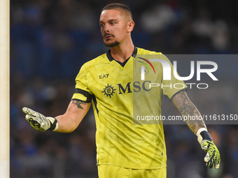 Elia Caprile of SSC Napoli during the Coppa Italia match between SSC Napoli and Palermo FC at Stadio Diego Armando Maradona Naples Italy on...