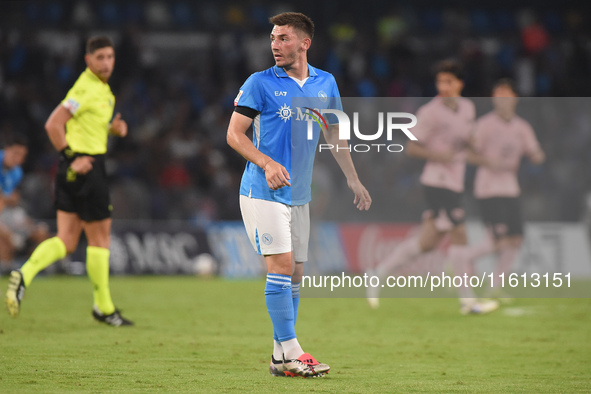 Billy Gilmour of SSC Napoli during the Coppa Italia match between SSC Napoli and Palermo FC at Stadio Diego Armando Maradona Naples Italy on...