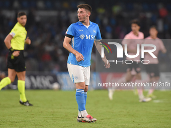 Billy Gilmour of SSC Napoli during the Coppa Italia match between SSC Napoli and Palermo FC at Stadio Diego Armando Maradona Naples Italy on...