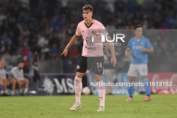 Aljosa Vasic of Palermo FC during the Coppa Italia match between SSC Napoli and Palermo FC at Stadio Diego Armando Maradona Naples Italy on...