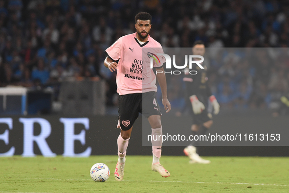 Rayyan Baniya of Palermo FC during the Coppa Italia match between SSC Napoli and Palermo FC at Stadio Diego Armando Maradona Naples Italy on...