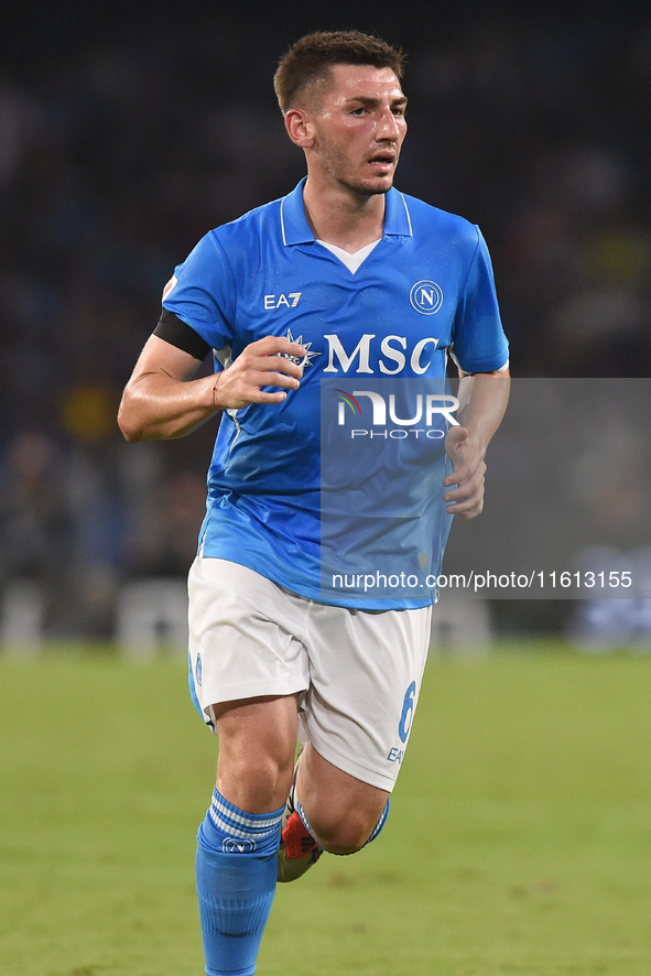 Billy Gilmour of SSC Napoli during the Coppa Italia match between SSC Napoli and Palermo FC at Stadio Diego Armando Maradona Naples Italy on...