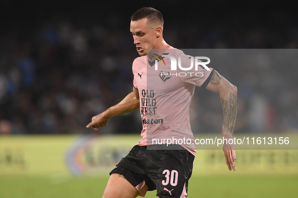 Dario Saric of Palermo FC during the Coppa Italia match between SSC Napoli and Palermo FC at Stadio Diego Armando Maradona Naples Italy on 2...