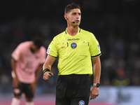 Referee Giuseppe Collu during the Coppa Italia match between SSC Napoli and Palermo FC at Stadio Diego Armando Maradona Naples Italy on 26 S...