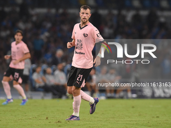 Jeremy Le Douaron of Palermo FC during the Coppa Italia match between SSC Napoli and Palermo FC at Stadio Diego Armando Maradona Naples Ital...