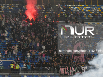 Supporters of Palermo FC during the Coppa Italia match between SSC Napoli and Palermo FC at Stadio Diego Armando Maradona Naples Italy on 26...