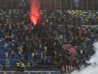 Supporters of Palermo FC during the Coppa Italia match between SSC Napoli and Palermo FC at Stadio Diego Armando Maradona Naples Italy on 26...