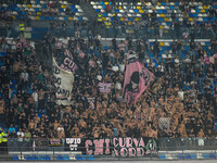 Supporters of Palermo FC during the Coppa Italia match between SSC Napoli and Palermo FC at Stadio Diego Armando Maradona Naples Italy on 26...