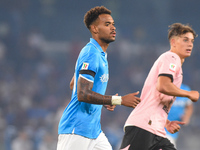 Cyril Ngonge of SSC Napoli during the Coppa Italia match between SSC Napoli and Palermo FC at Stadio Diego Armando Maradona Naples Italy on...