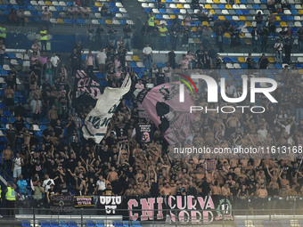 Supporters of Palermo FC during the Coppa Italia match between SSC Napoli and Palermo FC at Stadio Diego Armando Maradona Naples Italy on 26...