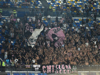 Supporters of Palermo FC during the Coppa Italia match between SSC Napoli and Palermo FC at Stadio Diego Armando Maradona Naples Italy on 26...