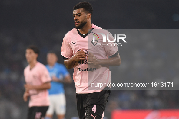 Rayyan Baniya of Palermo FC during the Coppa Italia match between SSC Napoli and Palermo FC at Stadio Diego Armando Maradona Naples Italy on...