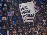 Supporters of Palermo FC during the Coppa Italia match between SSC Napoli and Palermo FC at Stadio Diego Armando Maradona Naples Italy on 26...