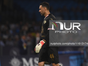 Salvatore Sirigu of Palermo FC during the Coppa Italia match between SSC Napoli and Palermo FC at Stadio Diego Armando Maradona Naples Italy...