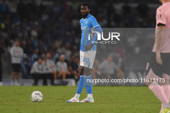 Andre-Frank Zambo Anguissa of SSC Napoli during the Coppa Italia match between SSC Napoli and Palermo FC at Stadio Diego Armando Maradona Na...