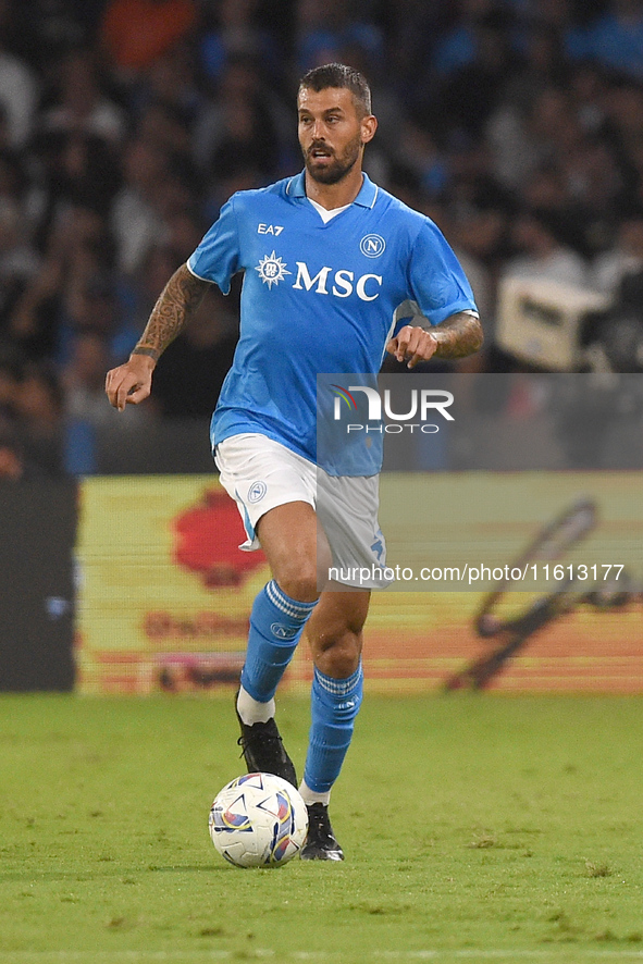 Leonardo Spinazzola of SSC Napoli during the Coppa Italia match between SSC Napoli and Palermo FC at Stadio Diego Armando Maradona Naples It...