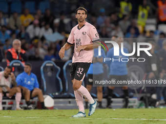 Pietro Ceccaroni of Palermo FC during the Coppa Italia match between SSC Napoli and Palermo FC at Stadio Diego Armando Maradona Naples Italy...