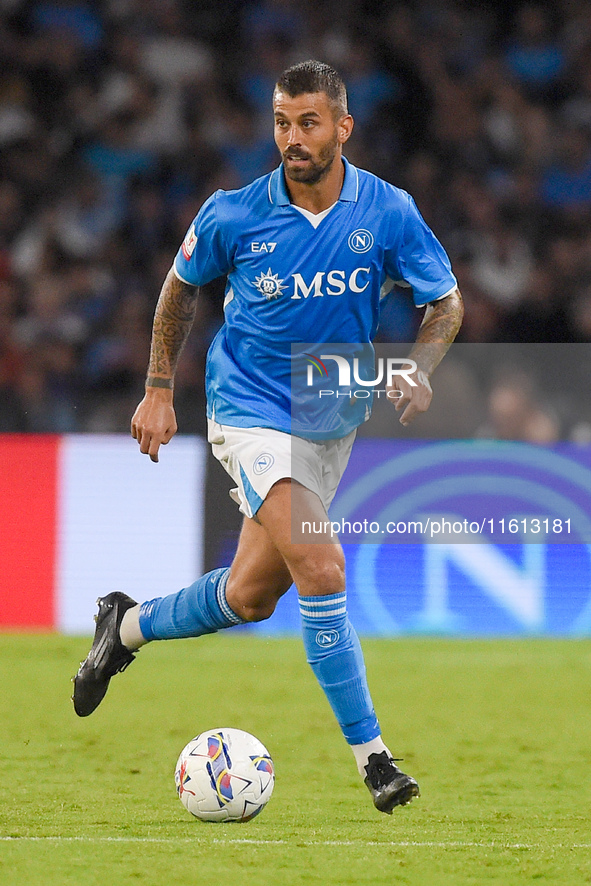 Leonardo Spinazzola of SSC Napoli during the Coppa Italia match between SSC Napoli and Palermo FC at Stadio Diego Armando Maradona Naples It...