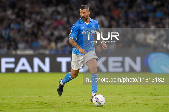 Leonardo Spinazzola of SSC Napoli during the Coppa Italia match between SSC Napoli and Palermo FC at Stadio Diego Armando Maradona Naples It...