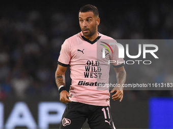 Roberto Insigne of Palermo FC during the Coppa Italia match between SSC Napoli and Palermo FC at Stadio Diego Armando Maradona Naples Italy...