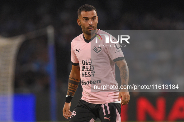 Roberto Insigne of Palermo FC during the Coppa Italia match between SSC Napoli and Palermo FC at Stadio Diego Armando Maradona Naples Italy...