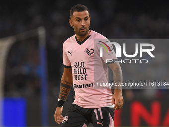 Roberto Insigne of Palermo FC during the Coppa Italia match between SSC Napoli and Palermo FC at Stadio Diego Armando Maradona Naples Italy...