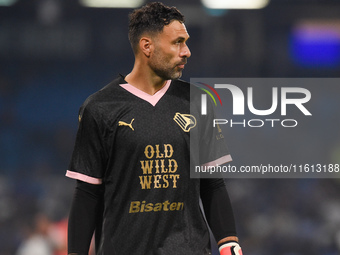 Salvatore Sirigu of Palermo FC during the Coppa Italia match between SSC Napoli and Palermo FC at Stadio Diego Armando Maradona Naples Italy...