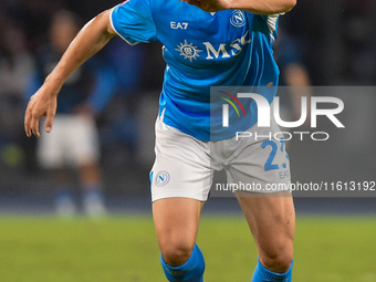 Alessio Zerbin of SSC Napoli during the Coppa Italia match between SSC Napoli and Palermo FC at Stadio Diego Armando Maradona Naples Italy o...