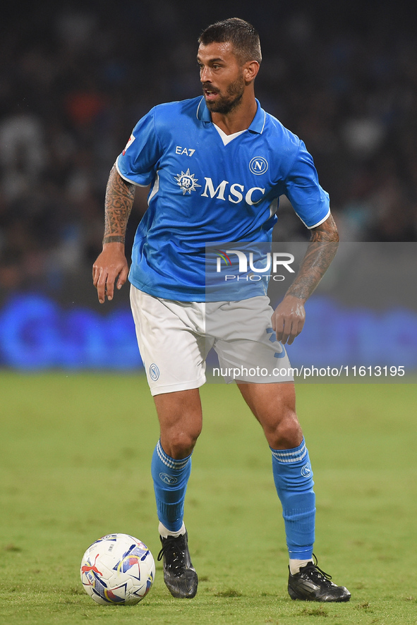 Leonardo Spinazzola of SSC Napoli during the Coppa Italia match between SSC Napoli and Palermo FC at Stadio Diego Armando Maradona Naples It...