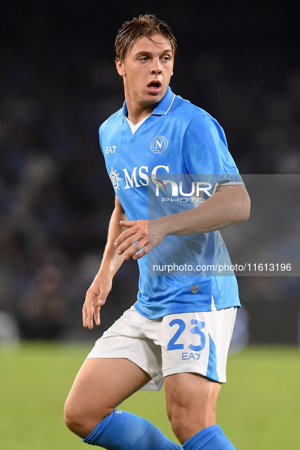 Alessio Zerbin of SSC Napoli during the Coppa Italia match between SSC Napoli and Palermo FC at Stadio Diego Armando Maradona Naples Italy o...