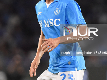 Alessio Zerbin of SSC Napoli during the Coppa Italia match between SSC Napoli and Palermo FC at Stadio Diego Armando Maradona Naples Italy o...