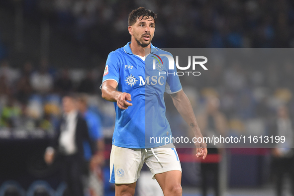 Giovanni Simeone of SSC Napoli during the Coppa Italia match between SSC Napoli and Palermo FC at Stadio Diego Armando Maradona Naples Italy...