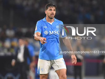 Giovanni Simeone of SSC Napoli during the Coppa Italia match between SSC Napoli and Palermo FC at Stadio Diego Armando Maradona Naples Italy...