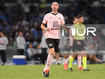 Fabio Lucioni of Palermo FC during the Coppa Italia match between SSC Napoli and Palermo FC at Stadio Diego Armando Maradona Naples Italy on...