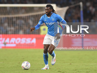 Andre-Frank Zambo Anguissa of SSC Napoli during the Coppa Italia match between SSC Napoli and Palermo FC at Stadio Diego Armando Maradona Na...