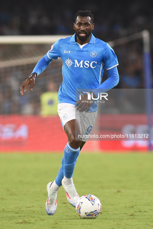 Andre-Frank Zambo Anguissa of SSC Napoli during the Coppa Italia match between SSC Napoli and Palermo FC at Stadio Diego Armando Maradona Na...