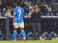 Antonio Conte Head Coach of SSC Napoli during the Coppa Italia match between SSC Napoli and Palermo FC at Stadio Diego Armando Maradona Napl...