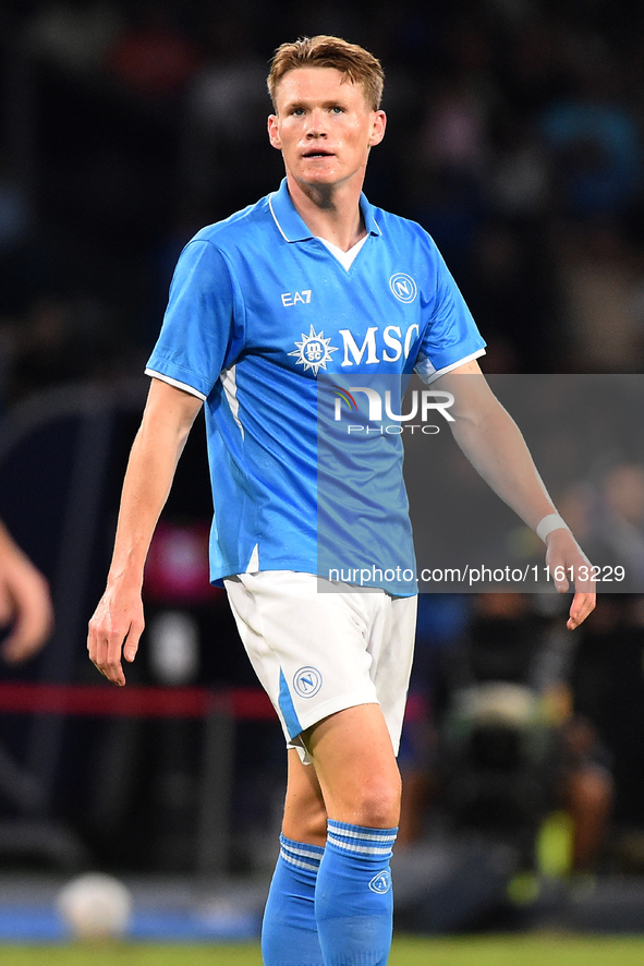 Scott McTominay of SSC Napoli during the Coppa Italia match between SSC Napoli and Palermo FC at Stadio Diego Armando Maradona Naples Italy...