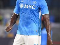 Romelu Lukaku of SSC Napoli during the Coppa Italia match between SSC Napoli and Palermo FC at Stadio Diego Armando Maradona Naples Italy on...