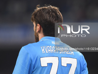 Khvicha Kvaratskhelia of SSC Napoli during the Coppa Italia match between SSC Napoli and Palermo FC at Stadio Diego Armando Maradona Naples...