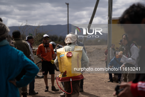 Brigade members from the San Isabel neighborhood, just a few kilometers from downtown Capilla del Monte, prepare to combat the few remaining...