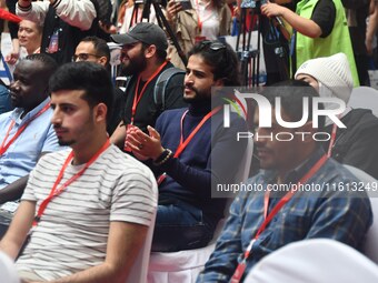 Foreign businessmen attend the opening ceremony of the 17th China Handan (Yongnian) Fastener and Equipment Exhibition in Handan, China, on S...