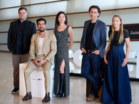 Anna Castillo, Mario Casas, and Rodrigo Cortes attend the photocall for ''Escape'' during the 72nd San Sebastian International Film Festival...