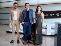 Anna Castillo, Mario Casas, and Rodrigo Cortes attend the photocall for ''Escape'' during the 72nd San Sebastian International Film Festival...