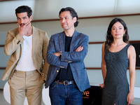 Anna Castillo, Mario Casas, and Rodrigo Cortes attend the photocall for ''Escape'' during the 72nd San Sebastian International Film Festival...