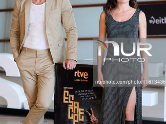 Mario Casas and Anna Castillo attend the photocall for ''Escape'' during the 72nd San Sebastian International Film Festival in San Sebastian...